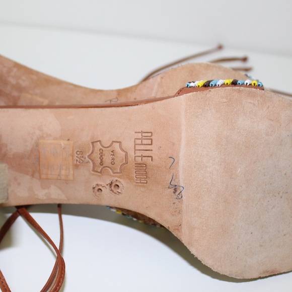 Pelle Moda Leather Lace Up Heeled Sandal 8.5 - Picture 11 of 12